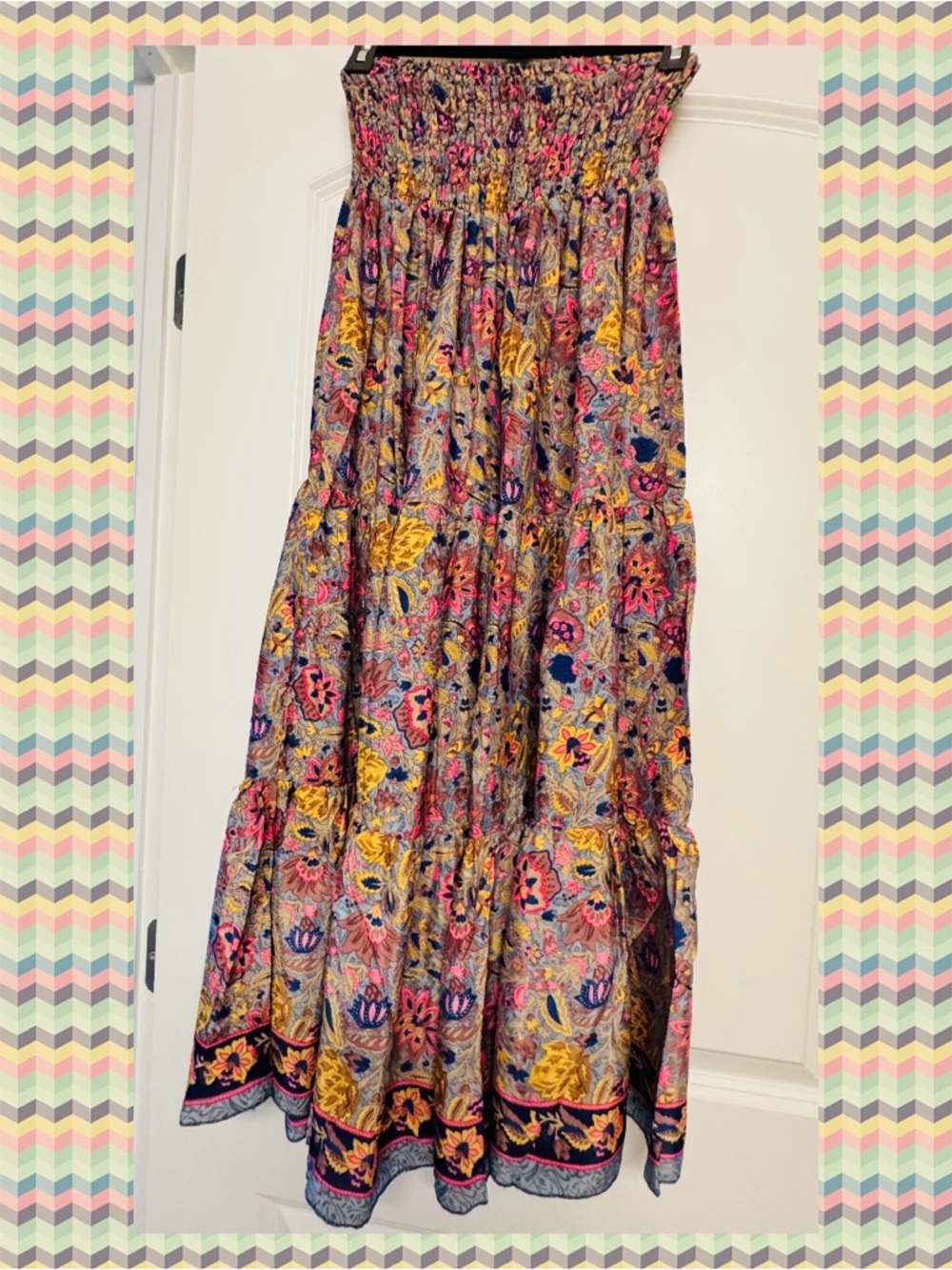 Floral Tiered Maxi Skirt - Multicolor